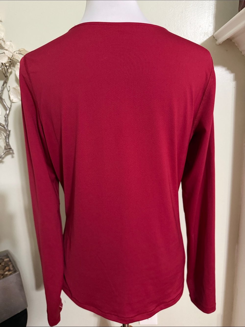 Nike Women's Burgundy Long Sleeve Athletic Top - Picture 3 of 4
